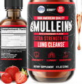 HERBIFY Mullein Drops - Lung Cleanse Tincture 4 Oz Strawberry