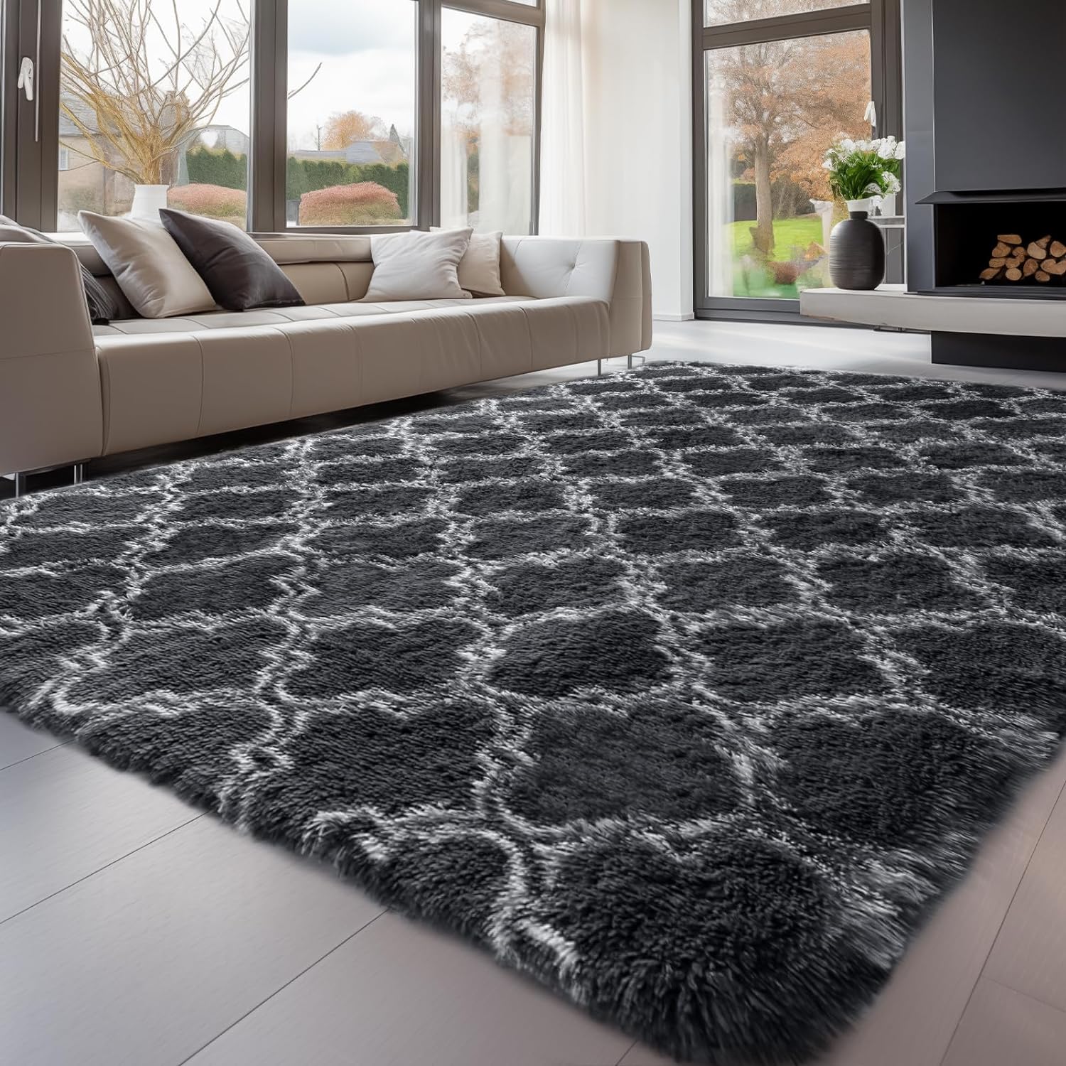 Sour Lemon 8x10 Area Rugs for Bedroom and Living Room Decor