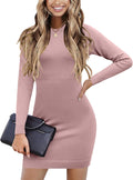Beyove Colorblock Striped Long Sleeve Sweater Bodycon Dress