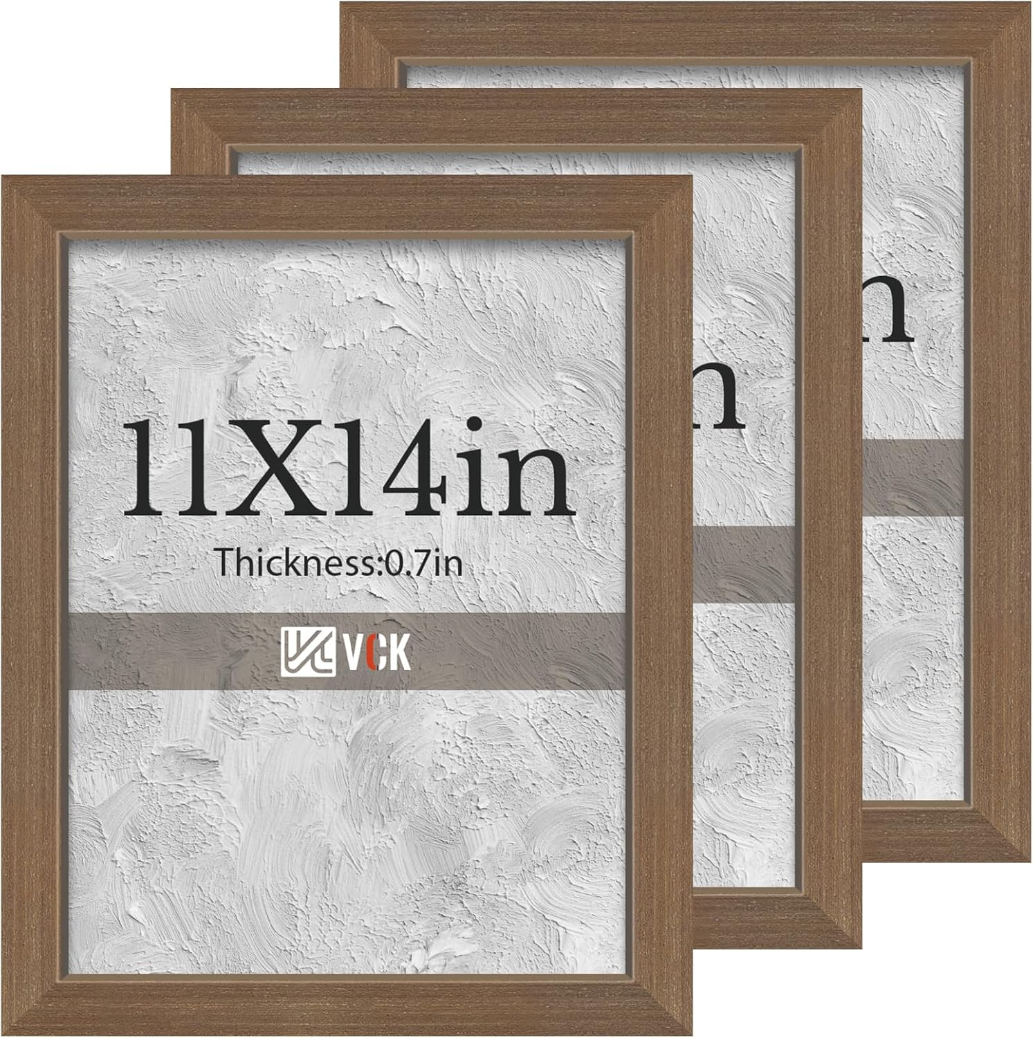 VCK 11x14 Brown Picture Frames 3 Pack for Elegant Display
