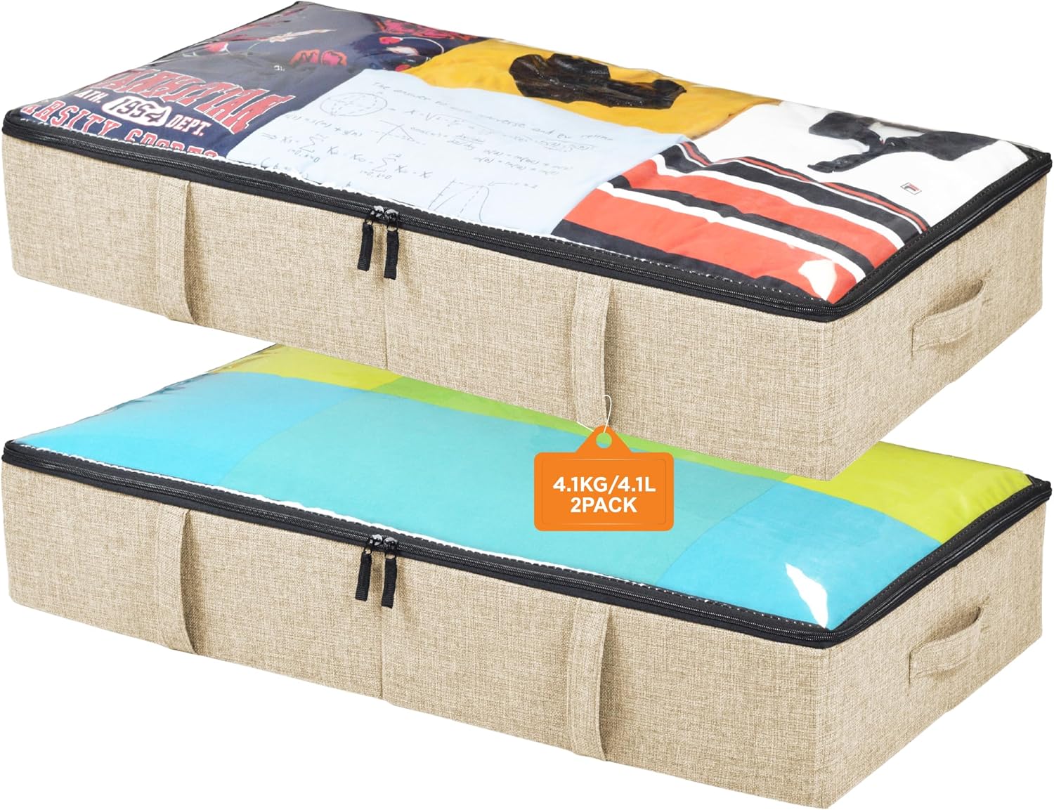 Under Bed Storage Containers for Clothes and Accessories - 2 Pack