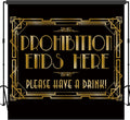 Roaring 20s Gatsby Prohibition Ends Here Backdrop - Retro Photo Wall