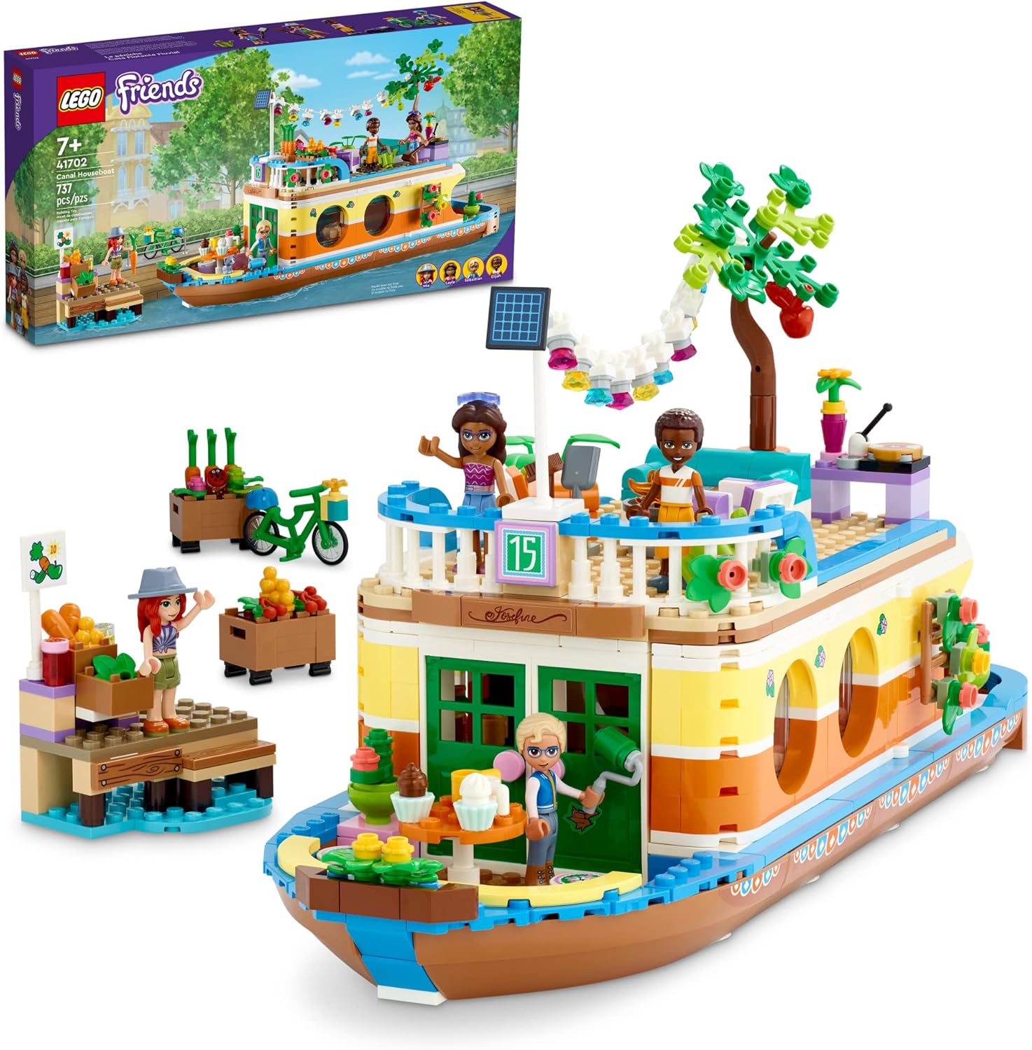 LEGO Friends Canal Houseboat Building Kit 737 Pieces, Perfect Birthday Gift for Kids 7+!