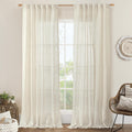 LAMIT Natural Linen Blended Curtains 52 x 120 in - Light Filtering