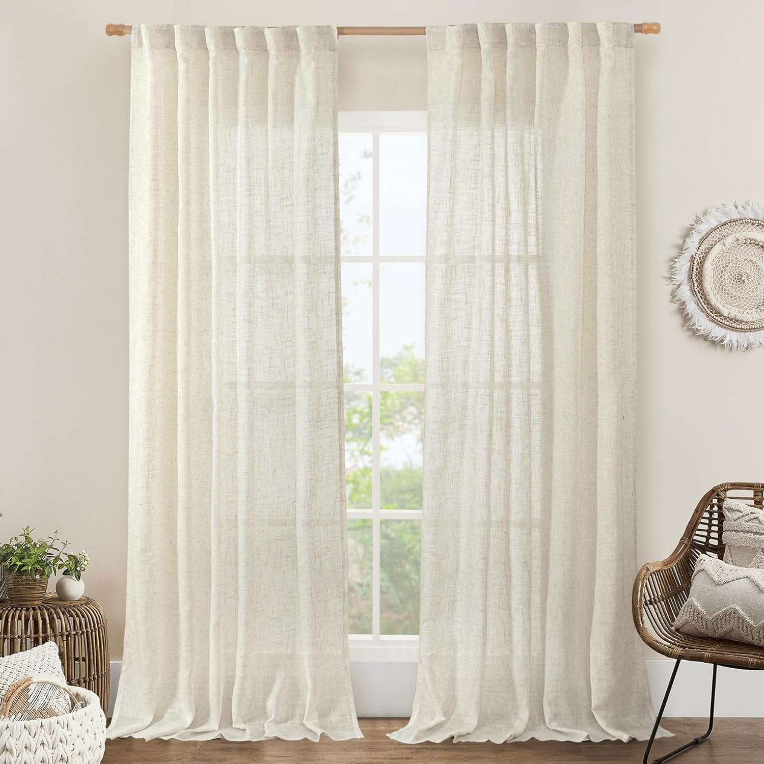 LAMIT Natural Linen Blended Curtains for Elegant Living Spaces