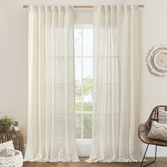 LAMIT Natural Linen Blended Curtains for Elegant Living Spaces