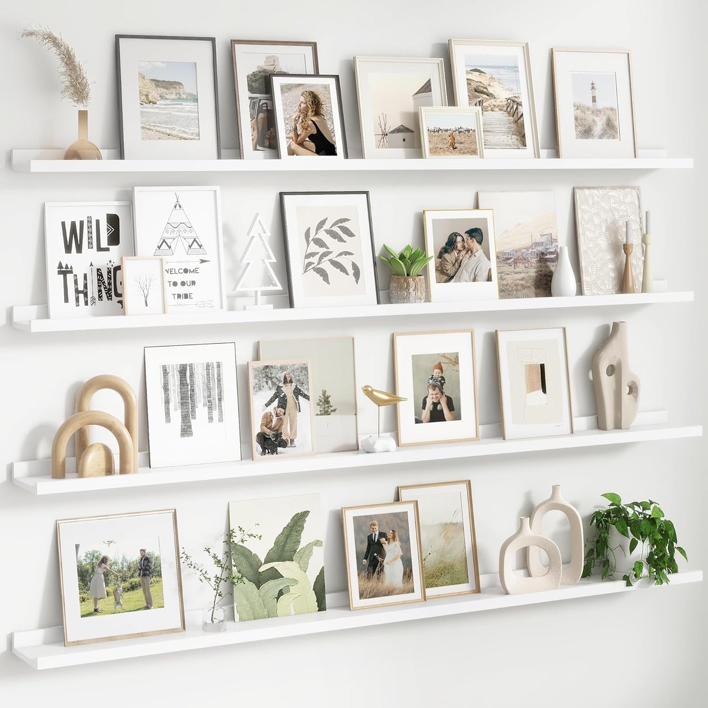 Floating Picture Ledge Shelves Set of 4 for Stylish Home Decor