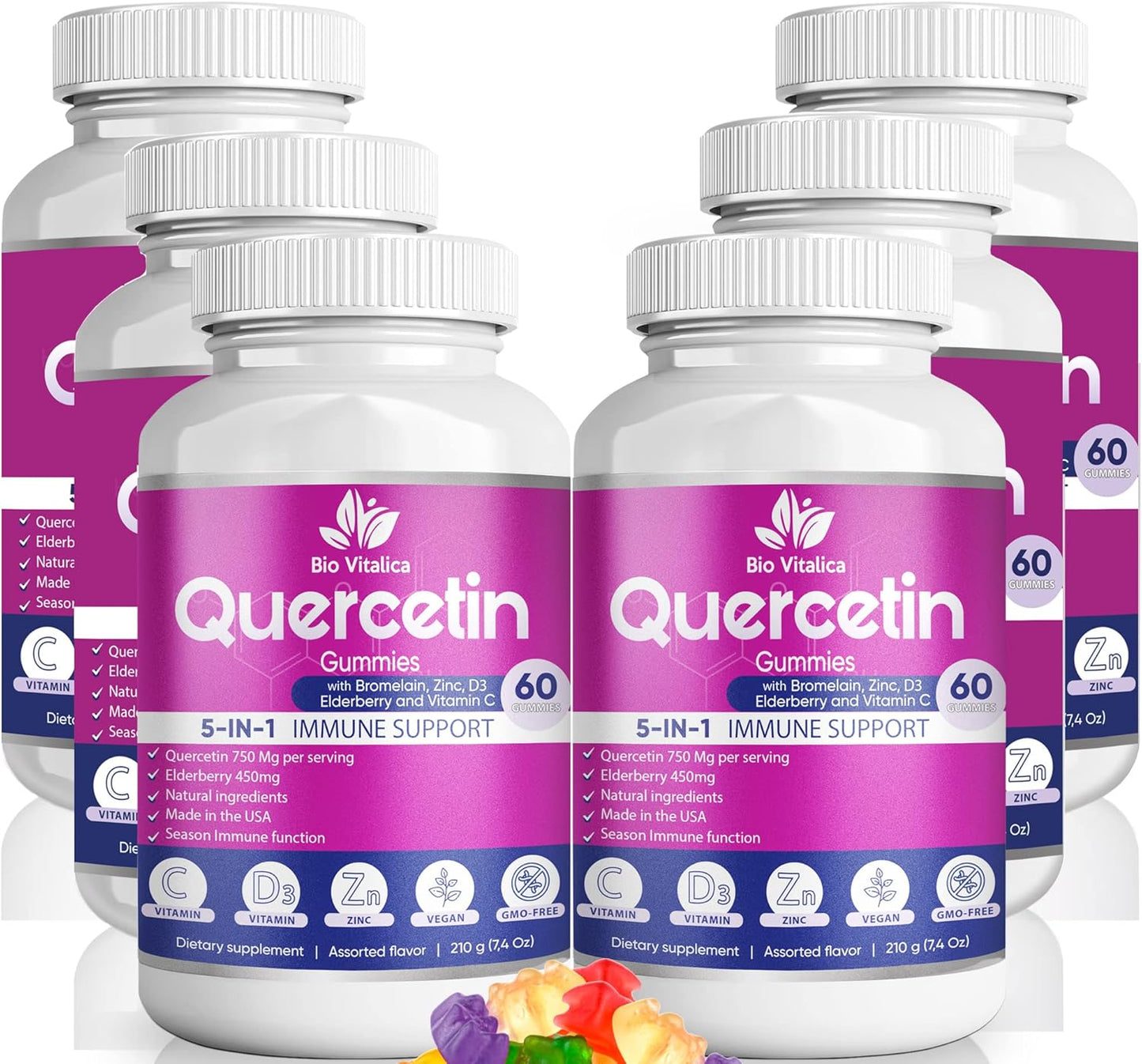 Quercetin Gummies for Immune Support with Vitamin C and Zinc