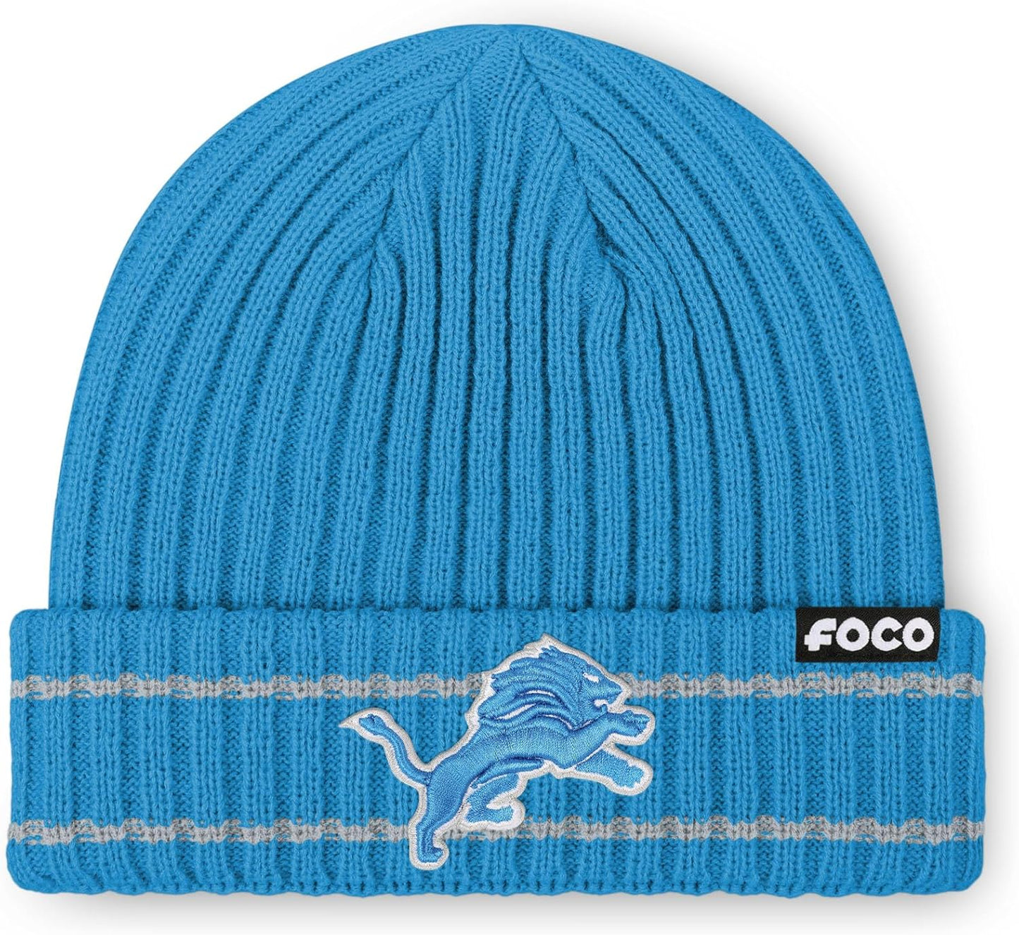 FOCO Men's NFL Team Logo Ribbed Beanie Hat for All Fans