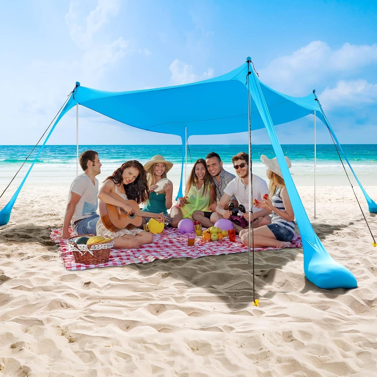 COMMOUDS Beach Tent Sun Shelter - Ultimate Portable Canopy