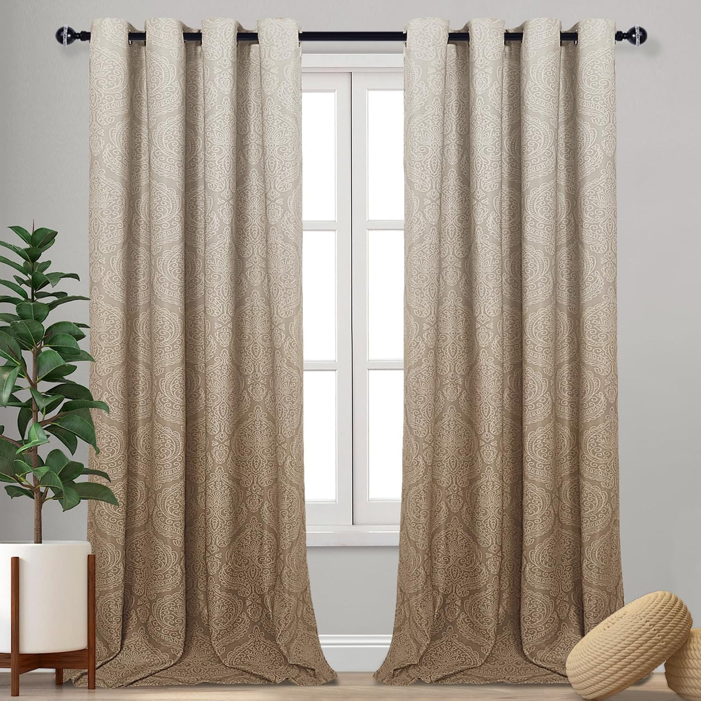 DWCN Ombre Blackout Curtains for Bedroom - Stylish Thermal Insulation
