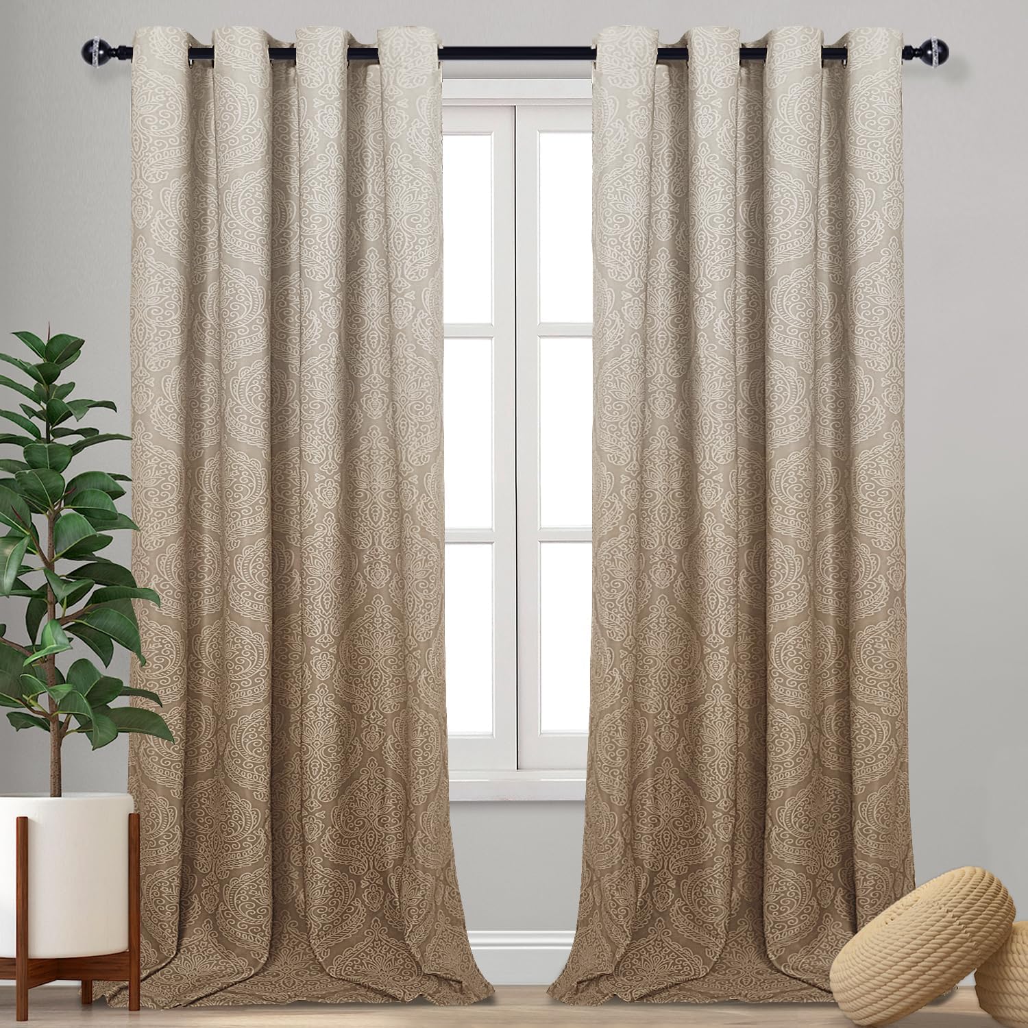 DWCN Ombre Blackout Curtains for Bedroom - Stylish Thermal Insulation
