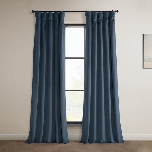 Heritage Plush Velvet Room Darkening Curtains for Home Decor