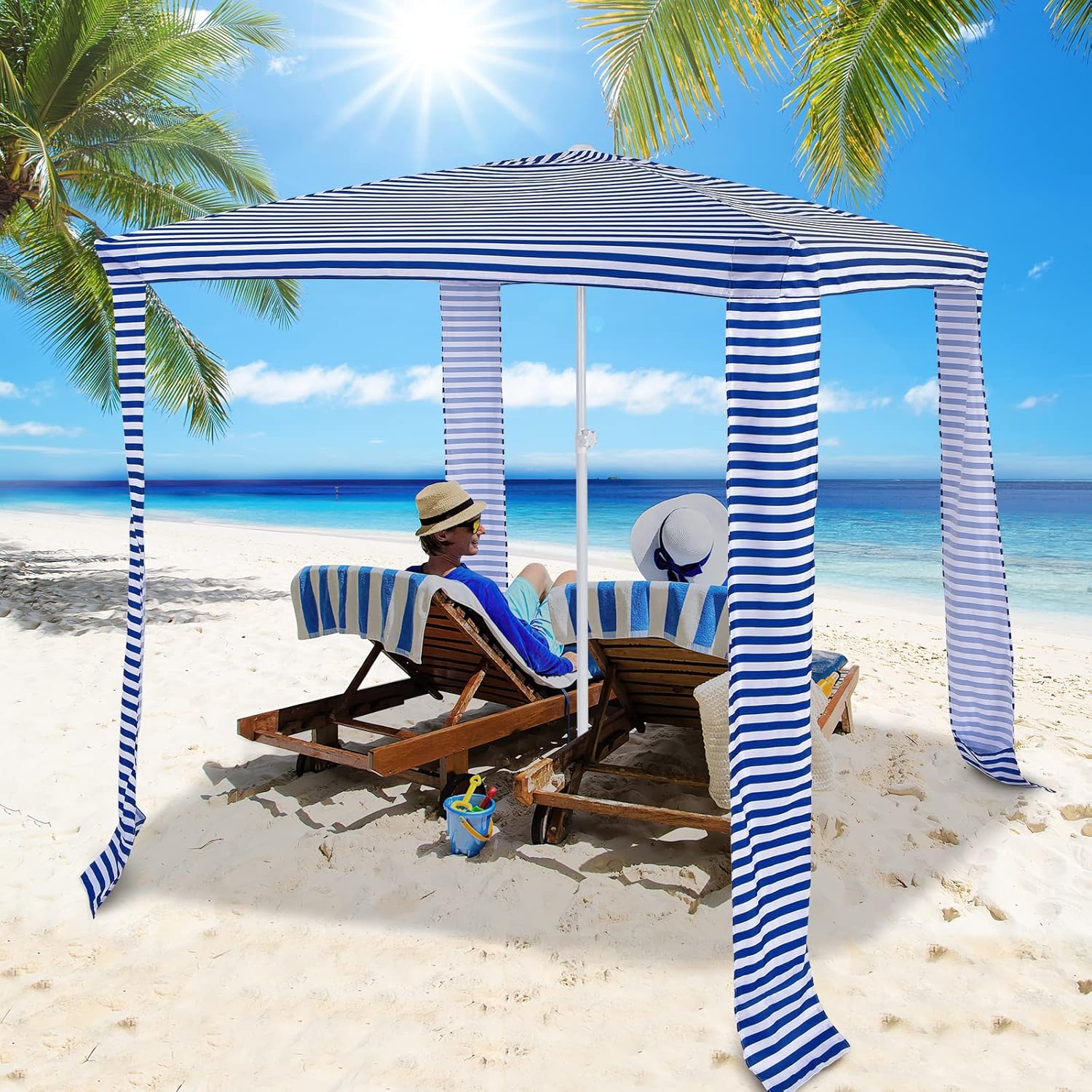 Tangkula Foldable Beach Cabana: Sun-Protection Shelter