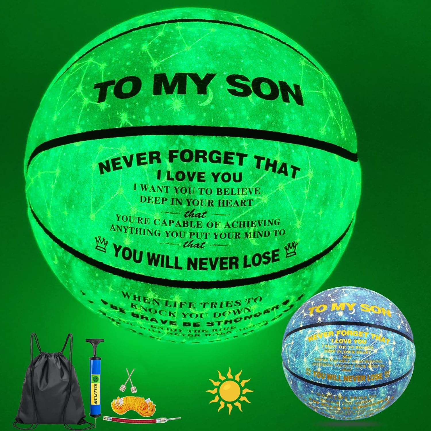 Glow in The Dark Basketball for Youth and Adults, Size 7 & 6