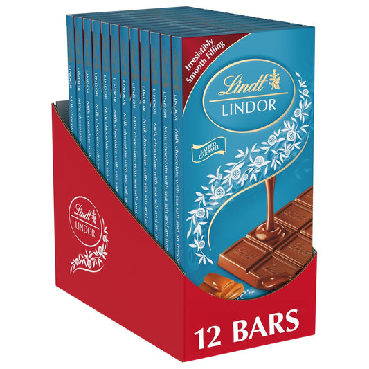 Lindt LINDOR Salted Caramel Milk Chocolate Truffle Bar Delight