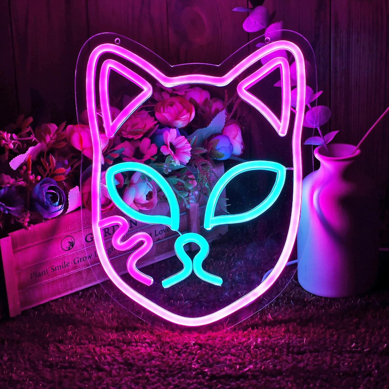 Demon Fox Face Neon Sign for Anime Lovers - Dimmable Wall Decor