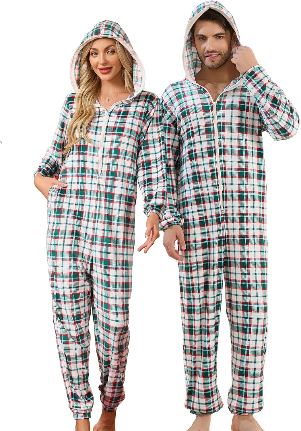 Ultra Soft Matching Pajamas for Couples - Cozy Hooded Onesies