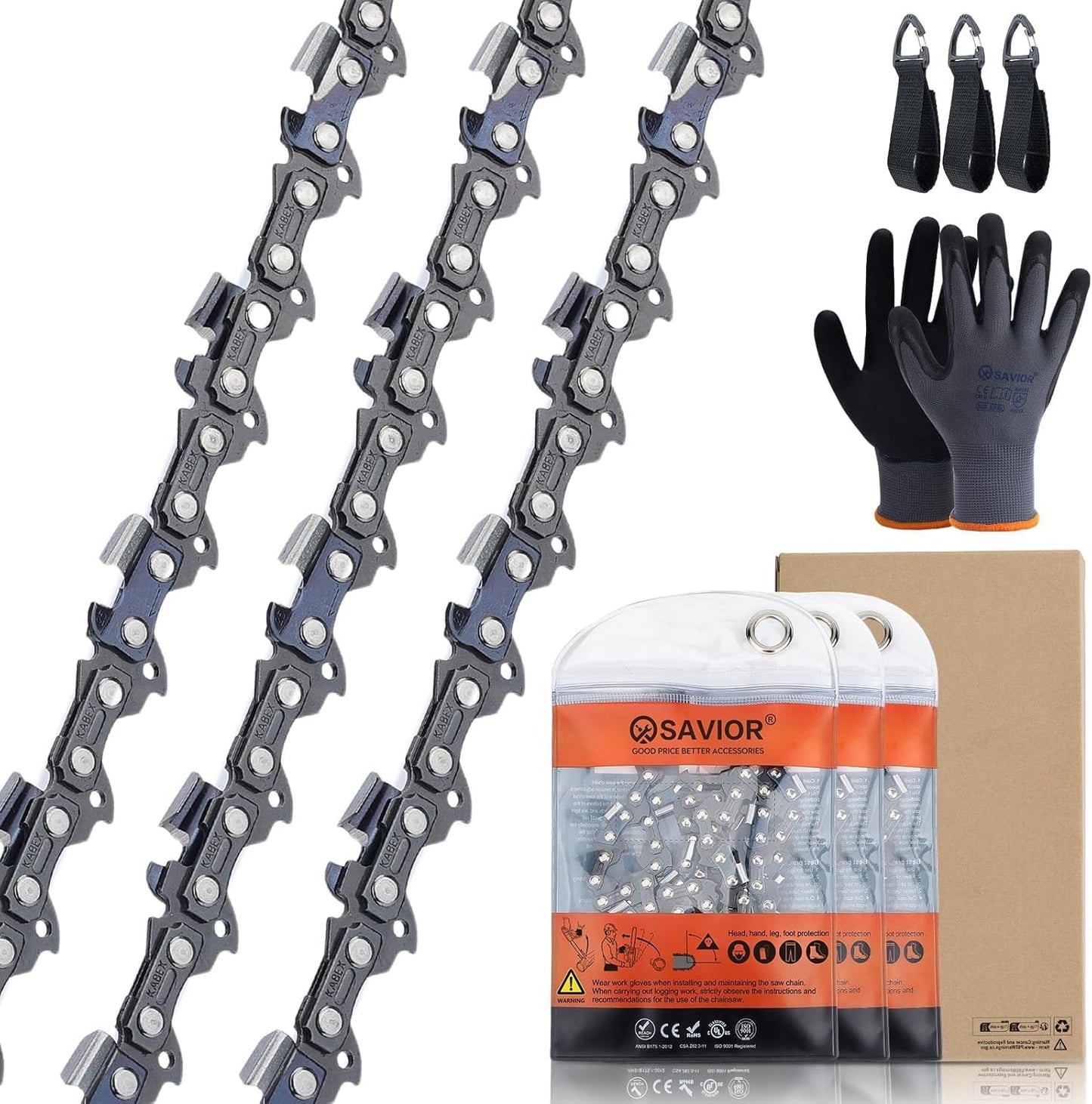 Savior 3Pack 18 Inch Chainsaw Chain for Stihl MS211 Models