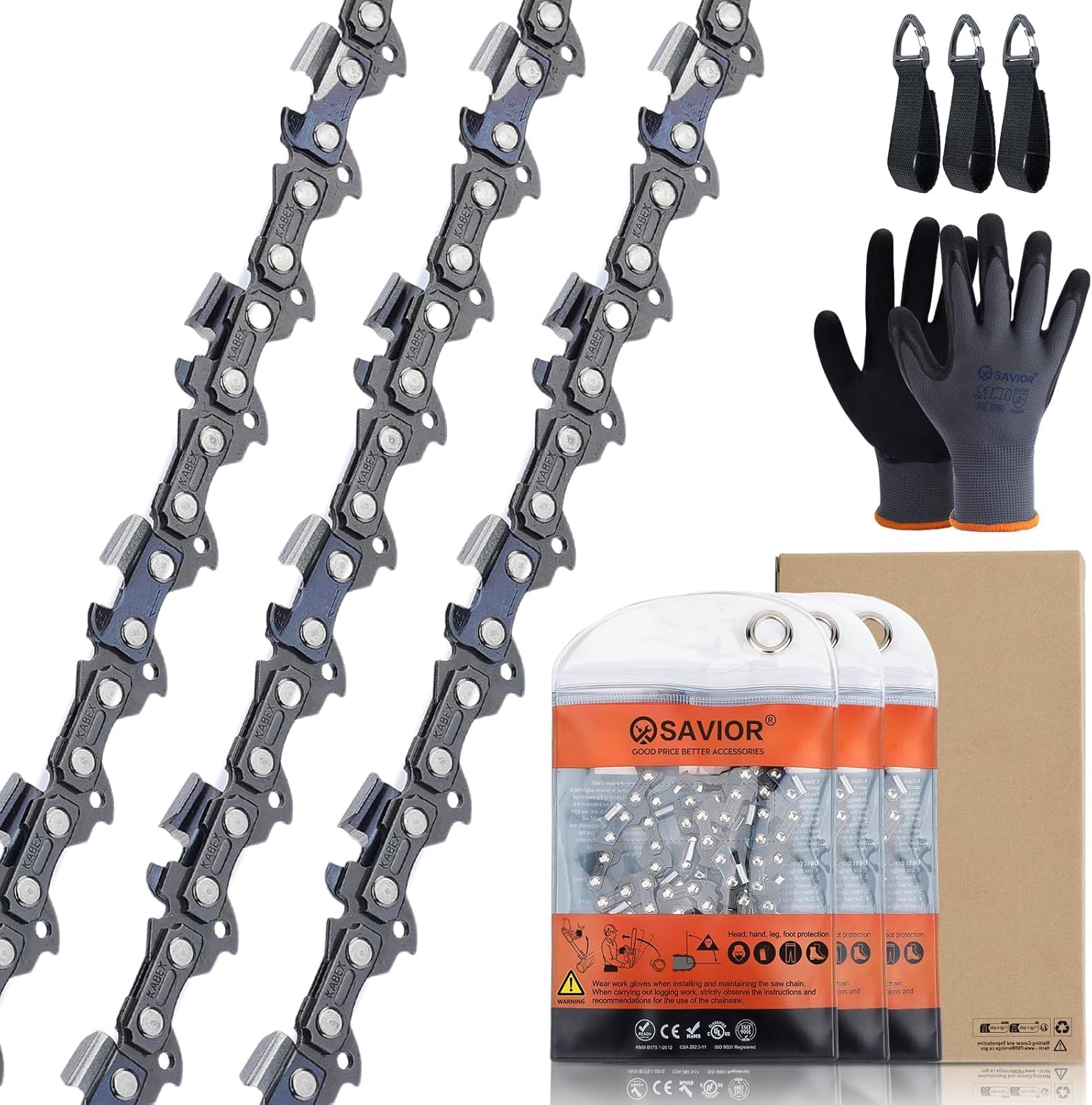 Savior 3Pack 18 Inch Chainsaw Chain for Stihl MS211 Models