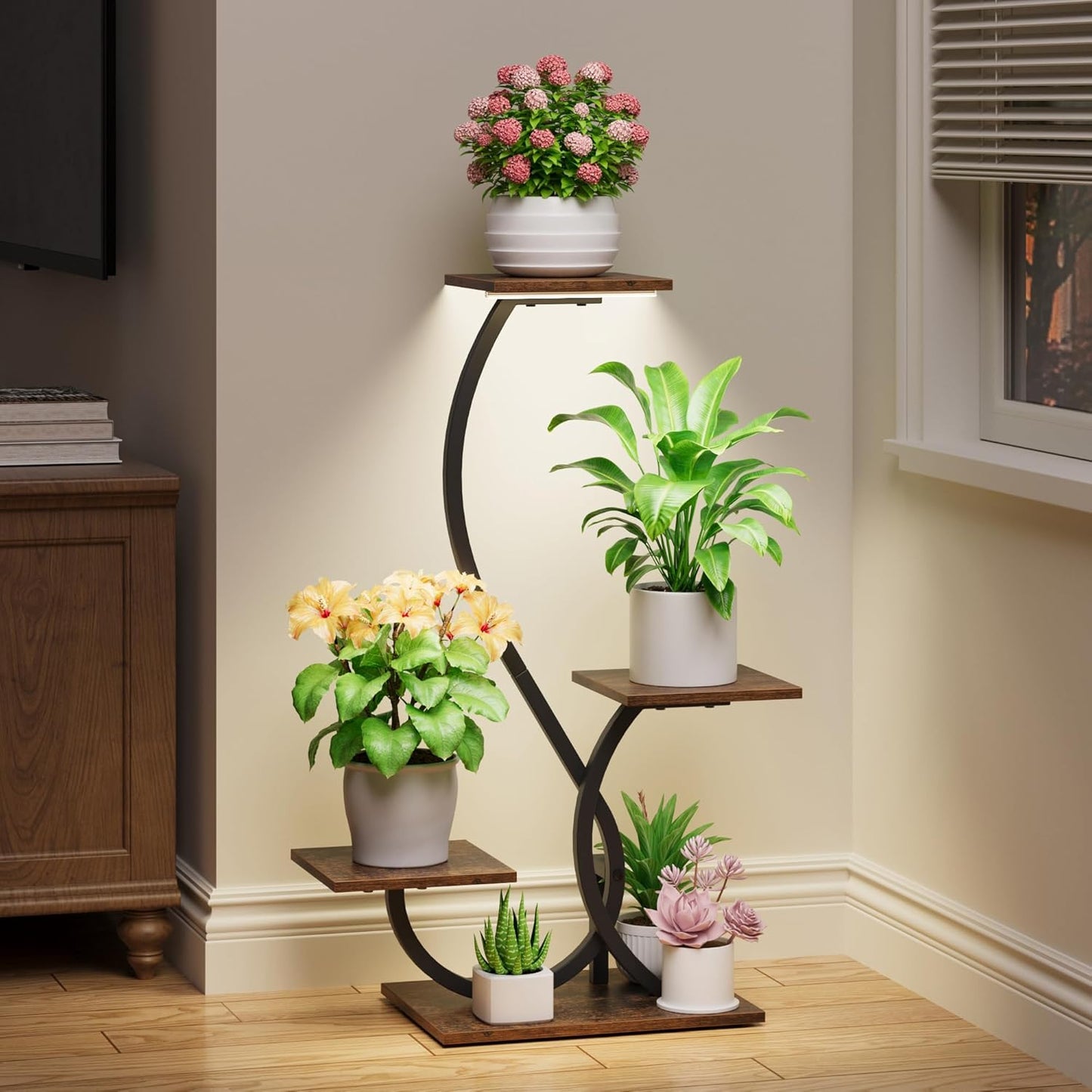 Indoor Plant Stand with Grow Lights for Vibrant Home Gardening