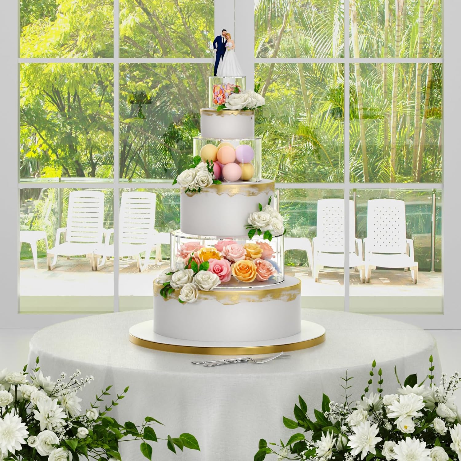 NPPLUS Clear Acrylic Cake Stand Set for Stunning Displays