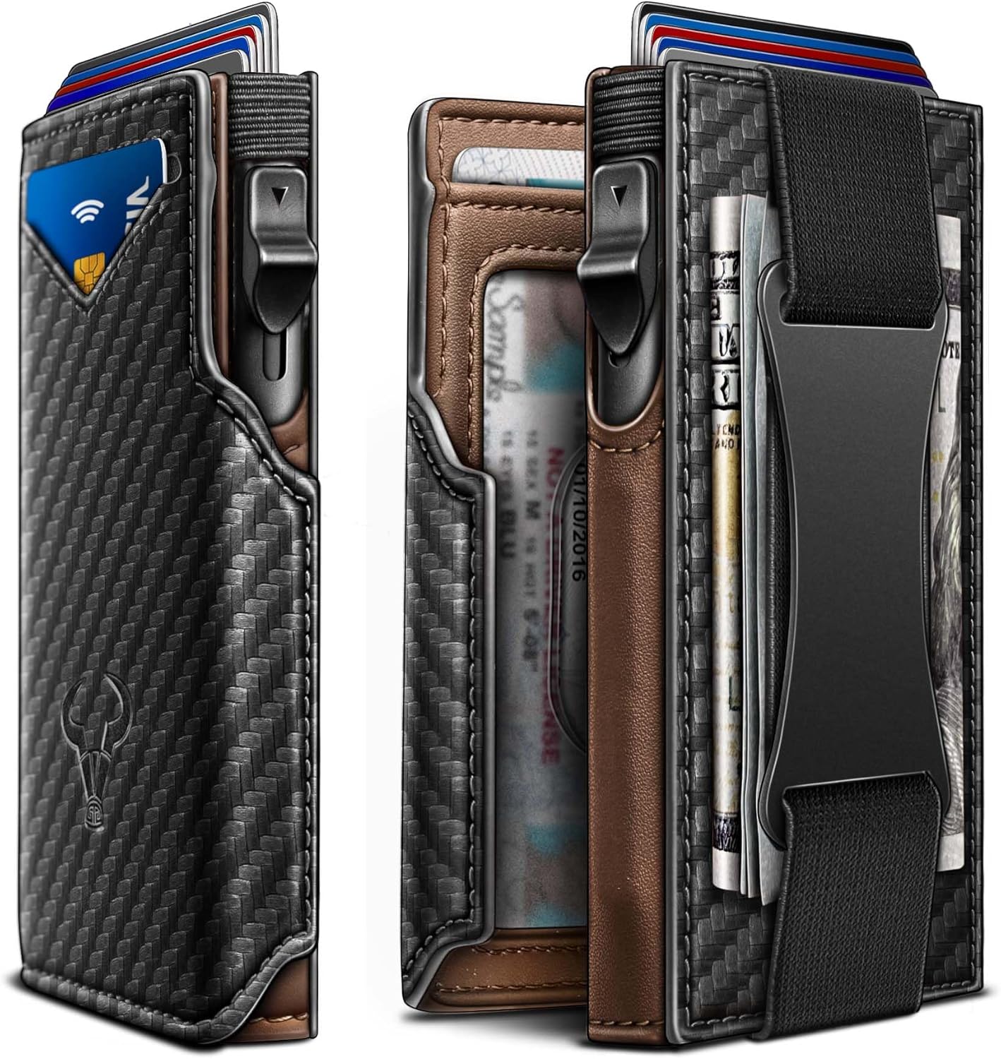 BULLIANT Slim Front Pocket Wallet with Pop-up Access Feature