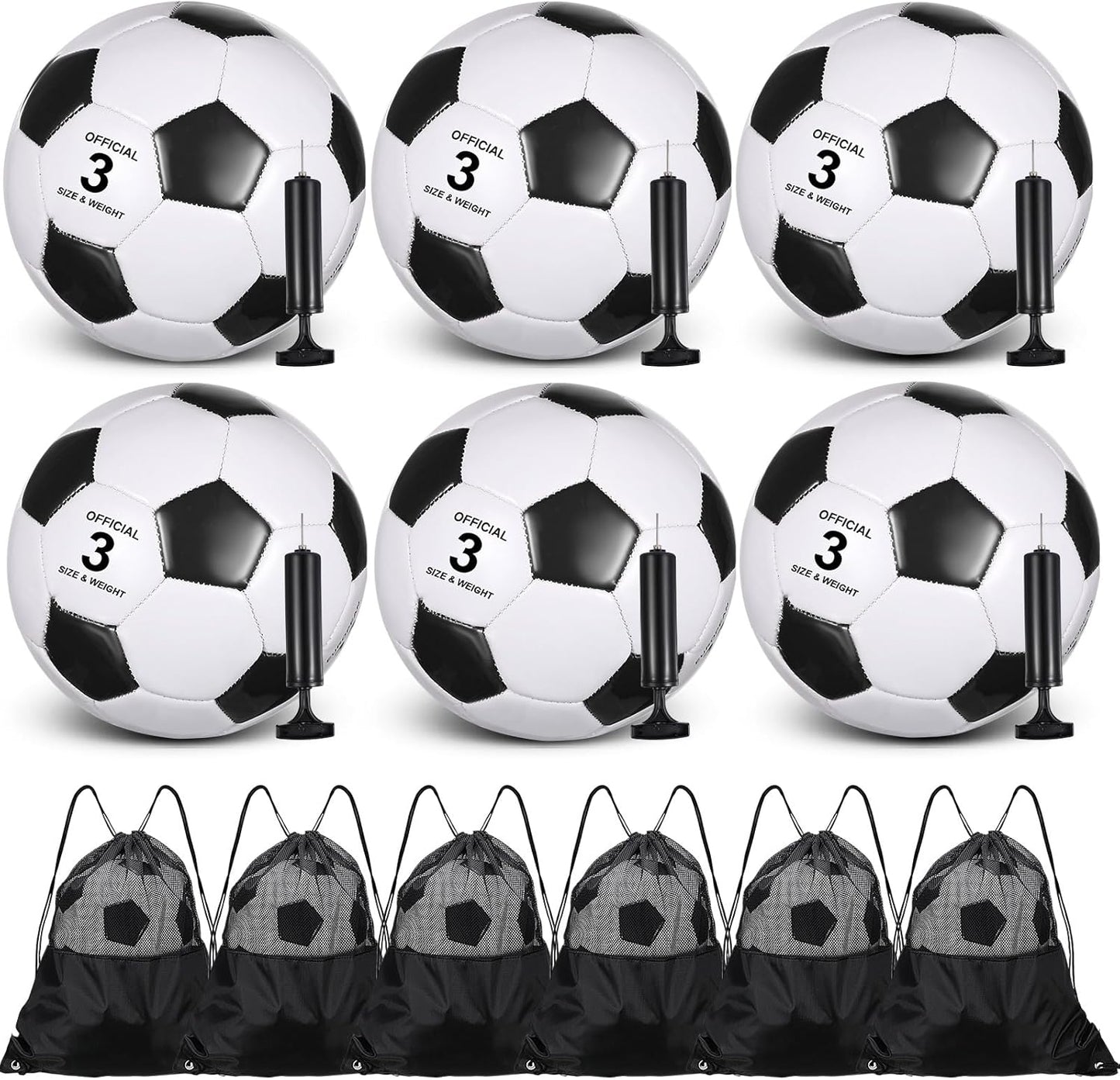 Ceenna 6 Pcs Christian Charity Soccer Ball Set with Pump