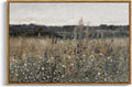 Framed Canvas Wall Art Meadow with Flowers 24x36 - Vintage Charm