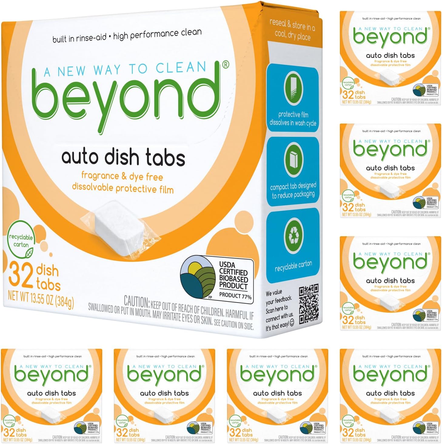 Beyond Natural Dishwasher Tablets - Powerful Plant-Based Cleaning