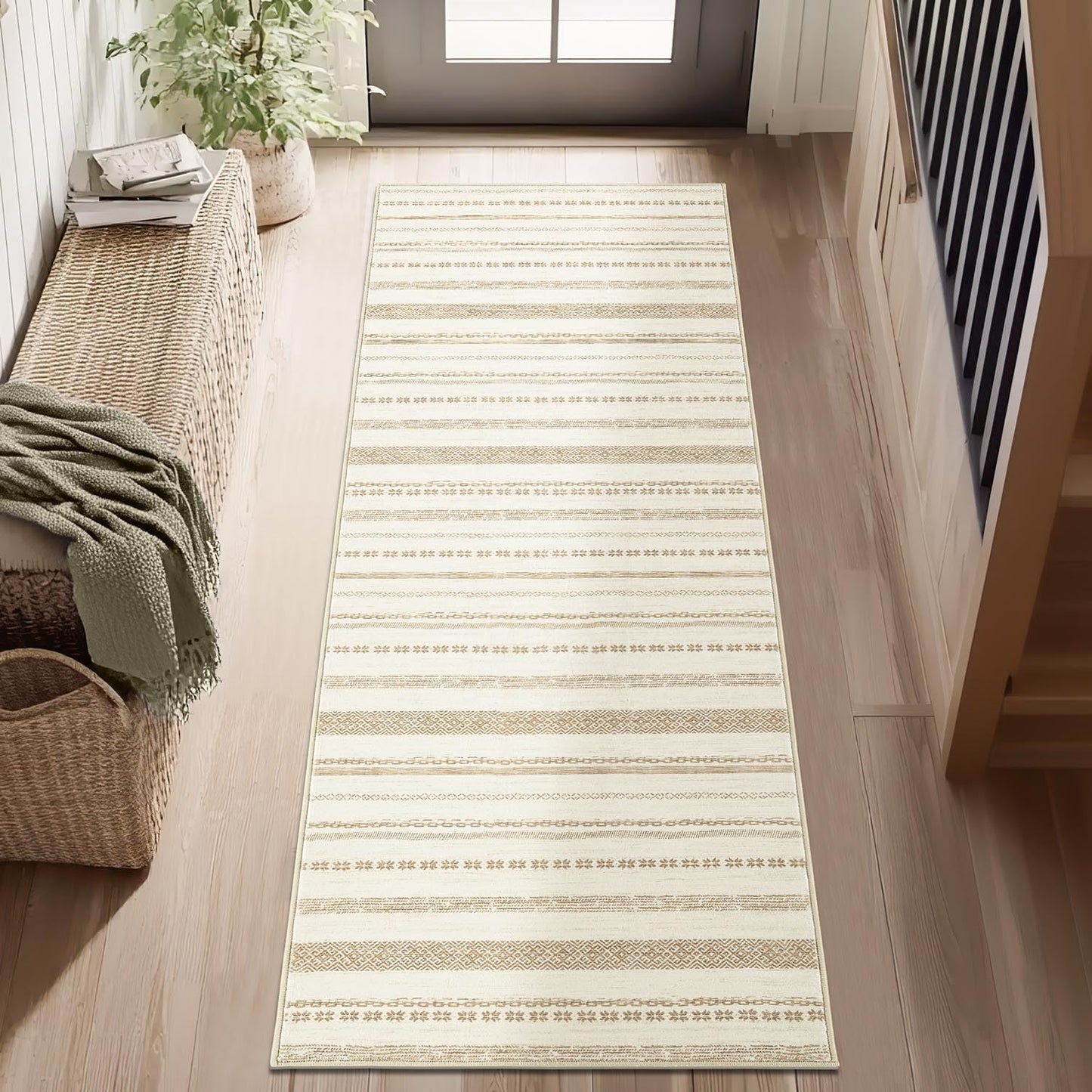 Jinchan Moroccan Boho Runner Rug 2x6 - Soft Non-Slip Design