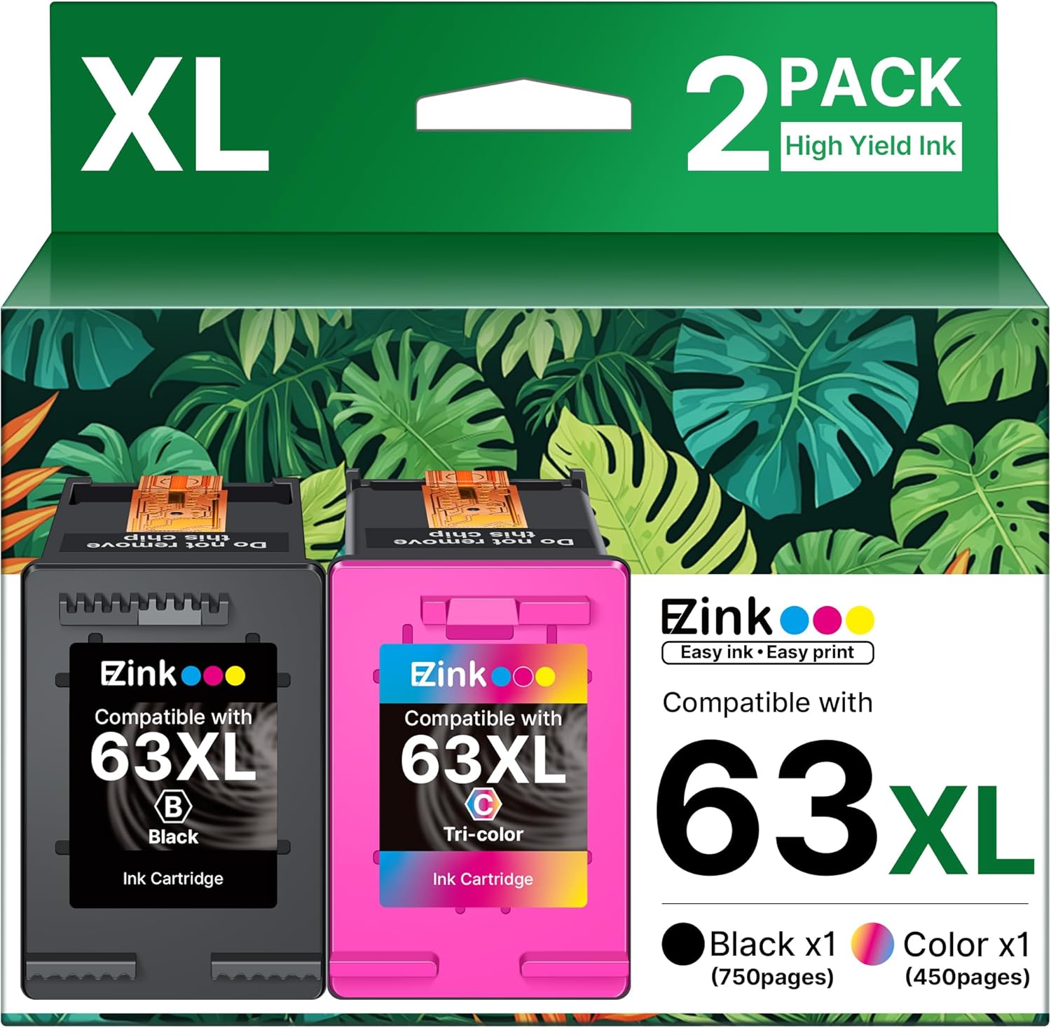 63XL Ink Cartridges Combo Pack for HP Officejet and Envy Printers