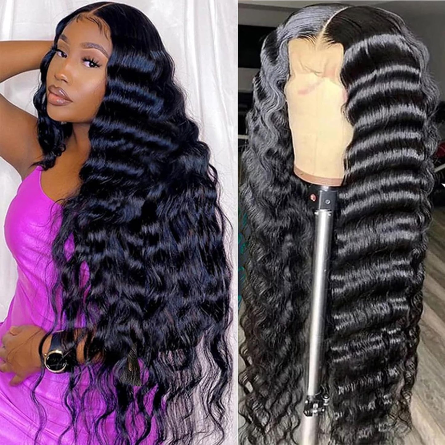 Loose Wave Lace Front Wigs Human Hair 200% Density for Women
