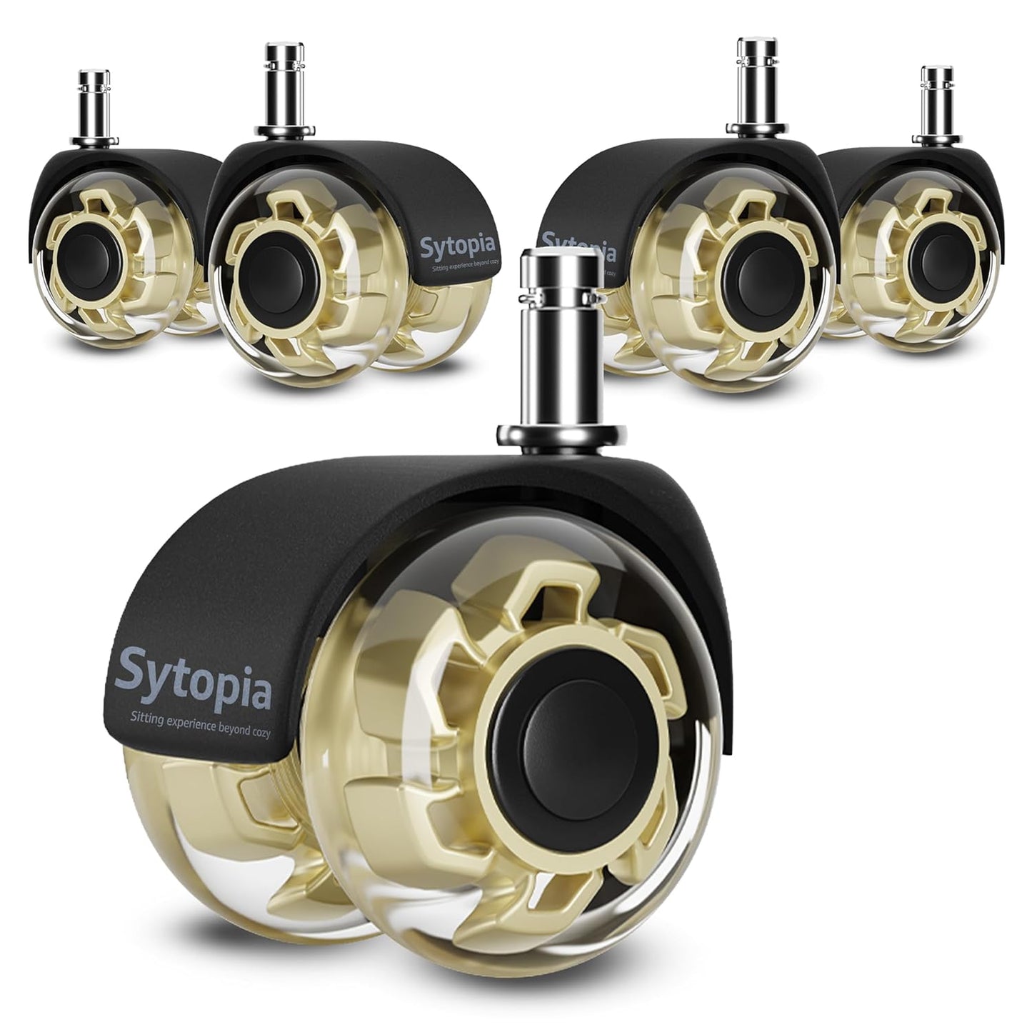 Office Chair Wheels 2 Inch Smooth Roller Style for All Floors