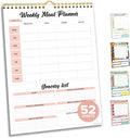 Minimal Pink Undated Meal Planner Pad 7x10in - Fridge Magnetic Weekly