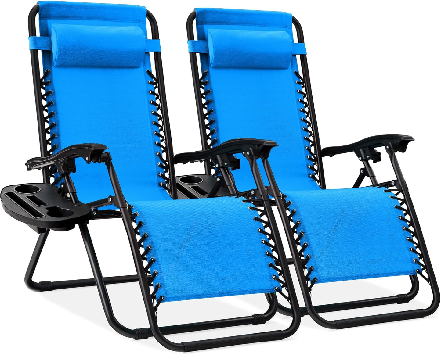 Adjustable Steel Mesh Zero Gravity Lounge Chair Recliners Set