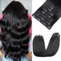 Clip in Hair Extensions Real Human Hair 16 in 7pcs - Instant Length