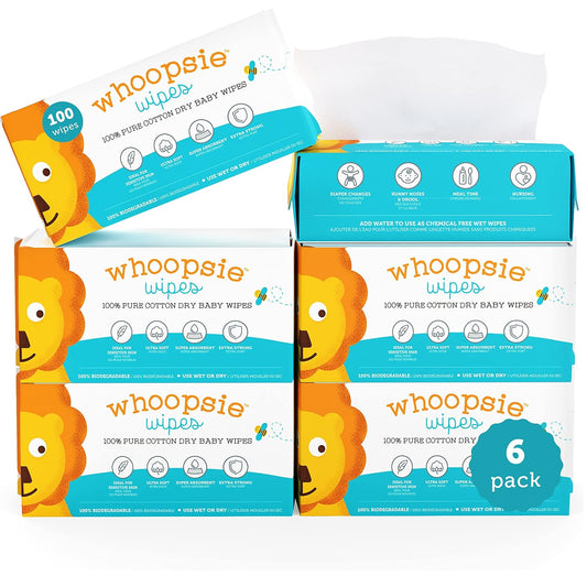Ultra-Soft Whoopsie Wipes - 100% Cotton | 600ct