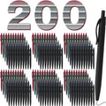 200 Pack Black Pens Bulk Retractable No Bleed Click Black Ink Smooth
