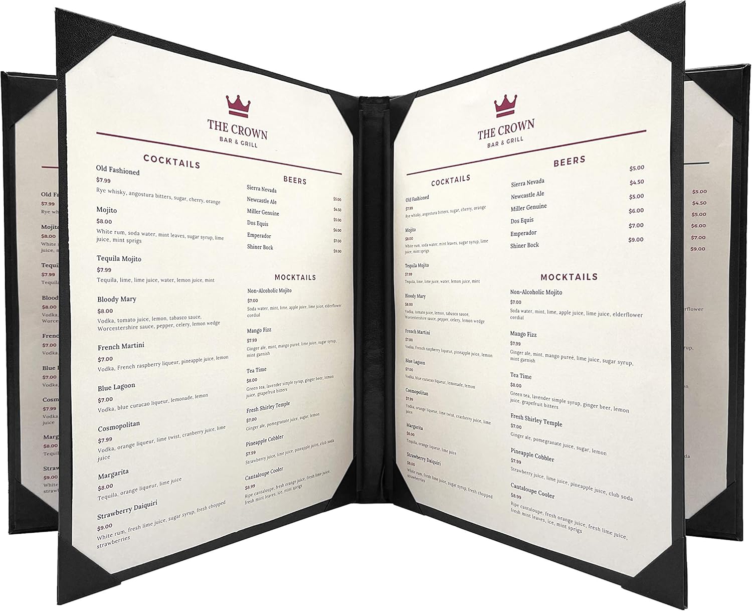 Premium Faux Leather Menu Covers for Restaurants and Cafes