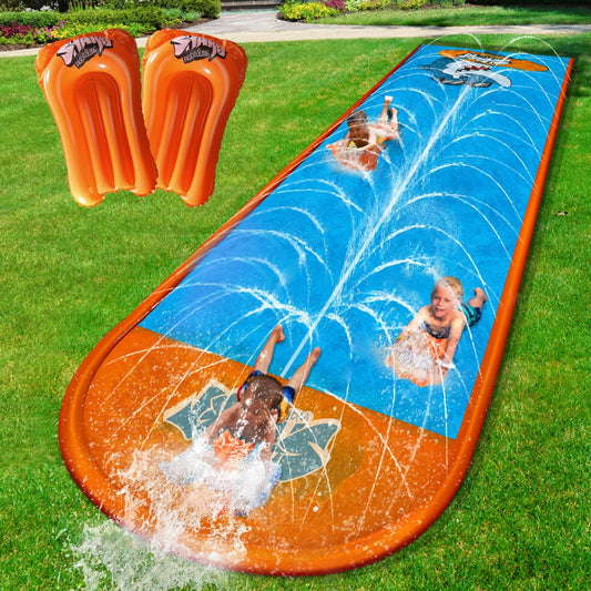 17ft x 5ft Slip Water Slide for Kids with Racing Lanes