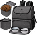 Pet Travel Backpack Grey - Double-Layer Pet Supplies Bag for Travel