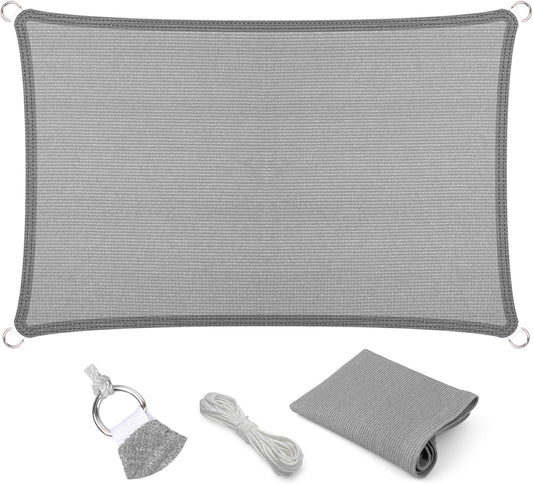 Eden's Decor 14ft x 17ft Grey UV-Blocking Sun Shade Sail Canopy