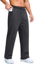 Men's Fleece Sweatpants Open Bottom Straight Leg - Warm Cotton