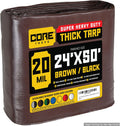 Core Tarps Extreme Heavy Duty Brown/Black 24 x 50 Tarp - 20 Mil