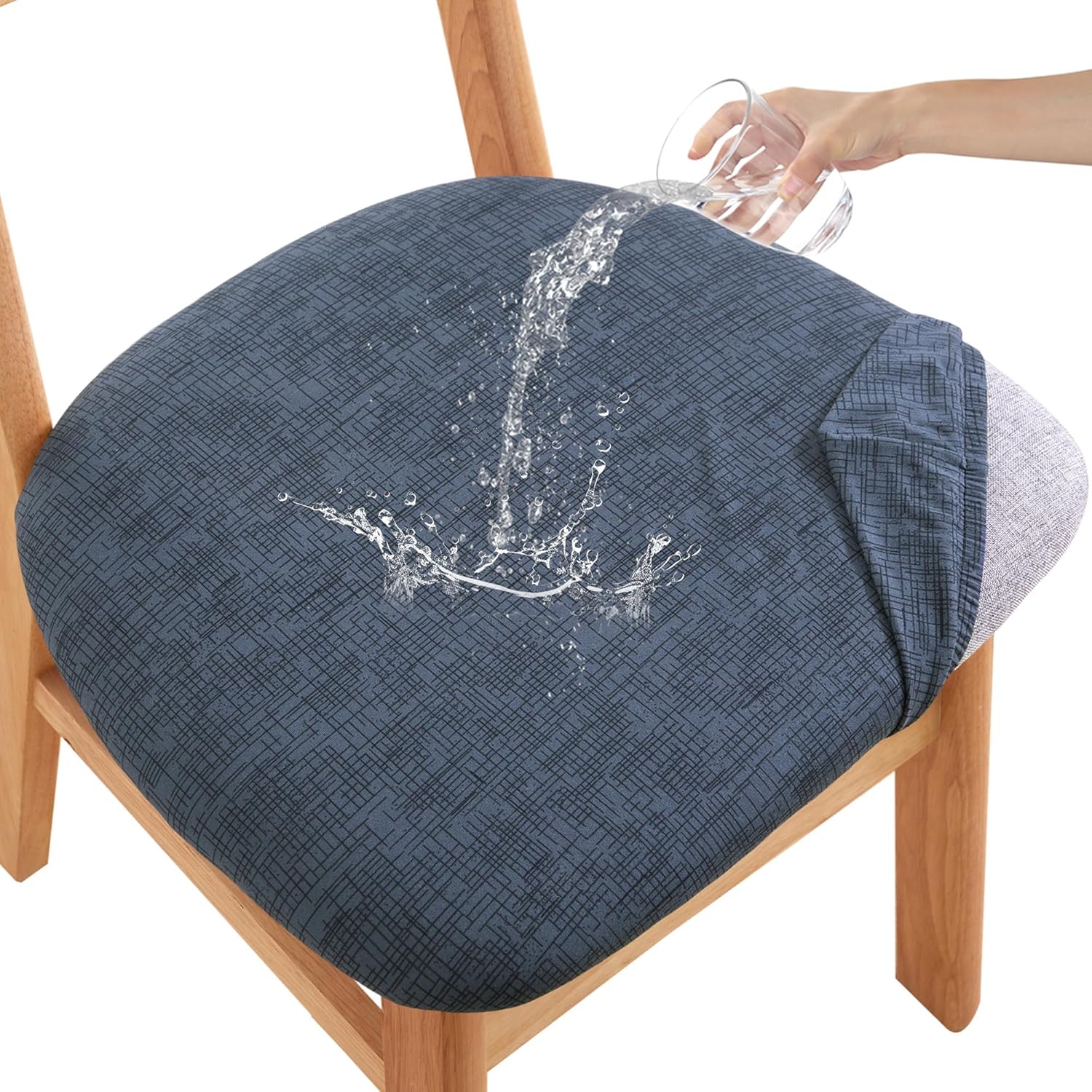 CRFATOP Waterproof Dining Chair Seat Covers Set of 6 for Protection