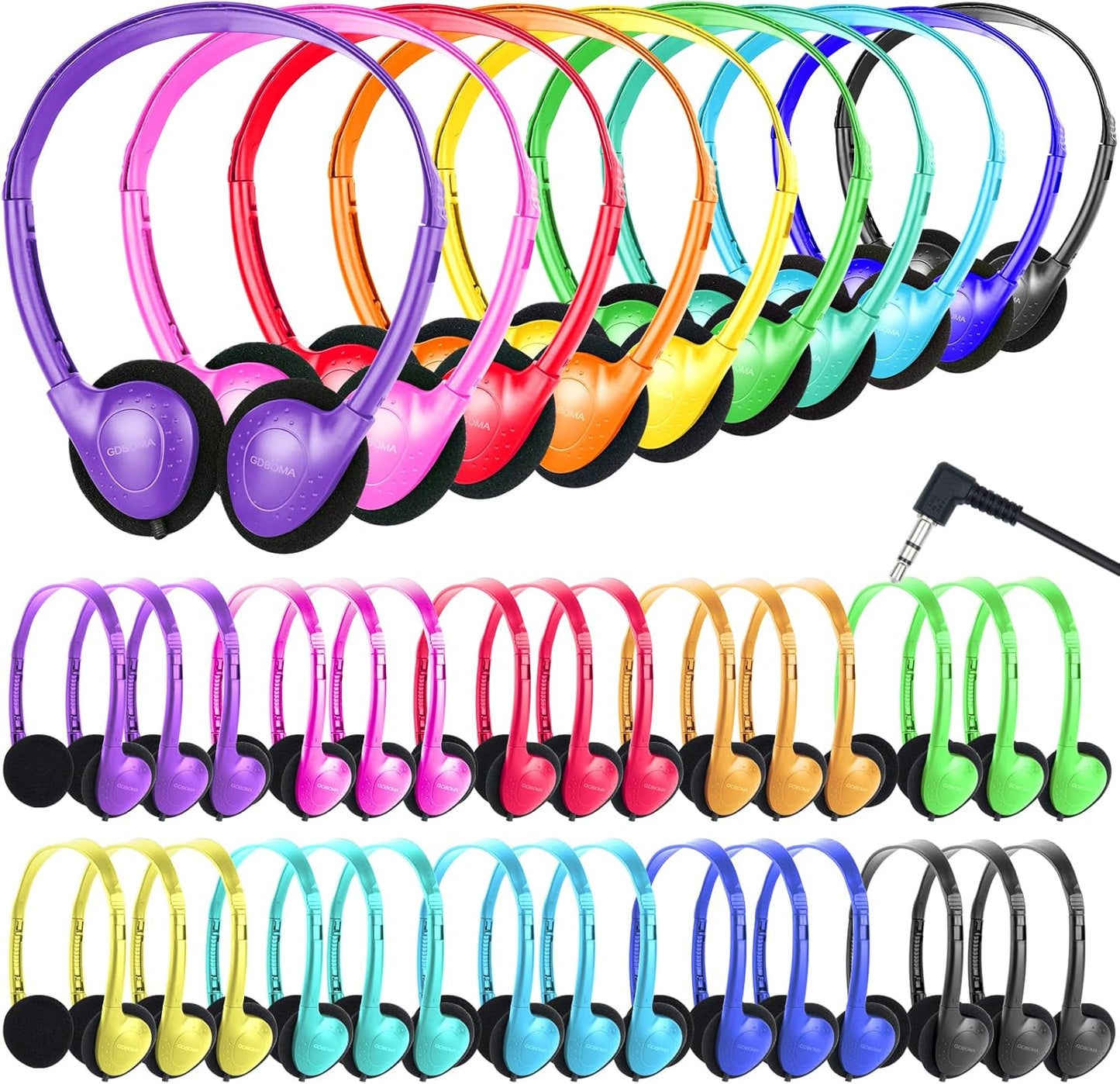 Kids Headphones Bulk 25 Pack for School Students and Toddlers