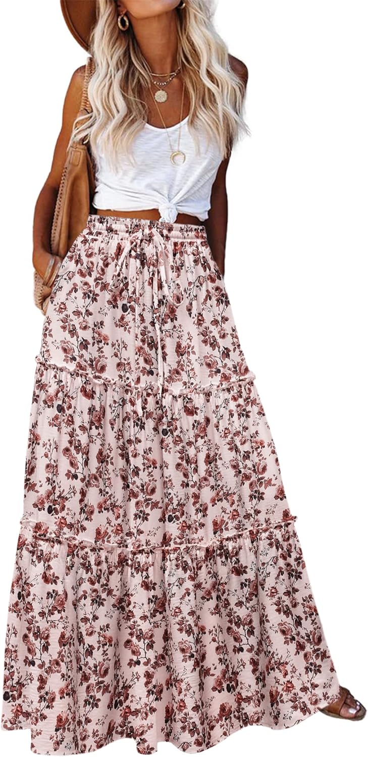 Boho Style Maxi Skirts for Women with Pockets and Elegance