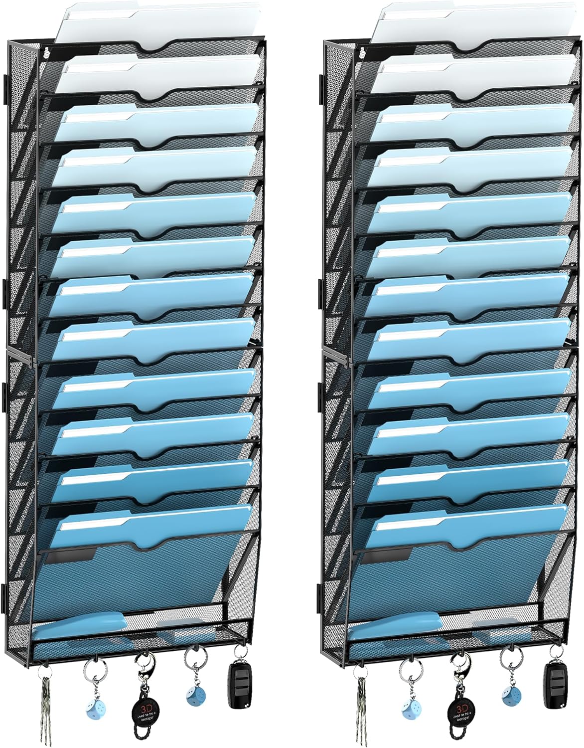 SUPEASY 13-Tier Wall File Holder Organizer for Home and Office
