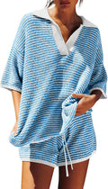 Tankaneo Womens Sweater Set 2 Piece Knit Lounge Outfit - Soft